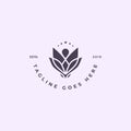 Business nature lotus logo design vector