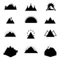 Set of business premium adventure mountain logo design vector