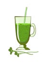 Microgreen. Green smoothie with microgreens. Royalty Free Stock Photo