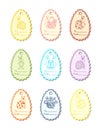 Set of Easter multi-colored price tags.