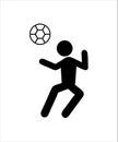 Football player flat icon,man with football flat design icon.