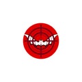 Flying bat target icon. Sign of controlling insect pests