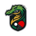 Crocodile head mascot logo for the Table tennis team logo Royalty Free Stock Photo