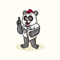 Professor Panda funny Mascot character vector