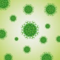 Virus Corona vectors. Corona Virus in Wuhan.coronavirus infection.Green Background. Vector Illustration.