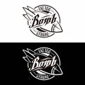 Rocket bomb artwork for tattoo studio logo template vector