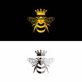 Queen bee flat design logo vector Royalty Free Stock Photo