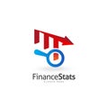 Financial crisis graph analytic logo icon template Royalty Free Stock Photo