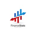 Financial graph arrow statistic logo icon template
