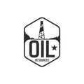 Oil derricks industrial vintage logo template illustration