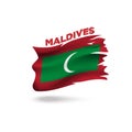 Torn Maldives patriotic flag 3d vector illustration
