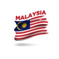 Torn Malaysia patriotic flag 3d vector illustration