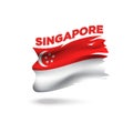 Torn Singapore patriotic flag 3d vector illustration