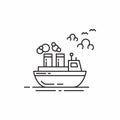 Ferry ship simple icon design vector