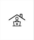 Work from home line icon,vector best flat line icon. Royalty Free Stock Photo