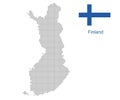 Finland map with flag.