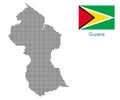 Guyana map with flag.