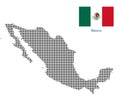 Mexico map with flag.