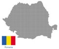 Romania map with flag.