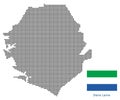 SierraLeone map with flag. Royalty Free Stock Photo