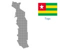 Togo map with flag.