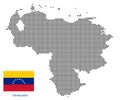 Venezuela map with flag.