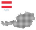 Austria map with flag.