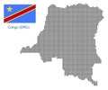 Congo DRC map with flag.