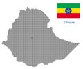 Ethiopia map with flag.