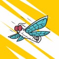 Dragonfly drone robot character mascot