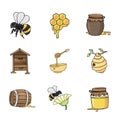 Bee honey set Royalty Free Stock Photo