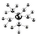 Social network concept. Connecting people. Network business on a white background. Royalty Free Stock Photo