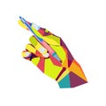 WPAP. abstract style pop art hand holding pen Royalty Free Stock Photo