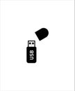 USB flat icon,vector best flat design icon,data flat design icon.