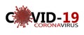 COVID-19 banner with realistic model of the virus