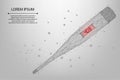 Abstract mesh line and point thermometer. Low poly electronic measurement of body heat. Vector Doctor`s tool in search of COVID-19