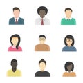People flat icon set, people face