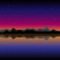 Vector night landscape Royalty Free Stock Photo