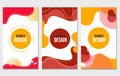 Modern abstract vector banner set. Flat geometric liquid form with various colors Royalty Free Stock Photo