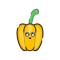 Cute smile yellow paprika