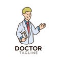 Doctor mascot logo design template