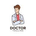 Doctor mascot logo design template