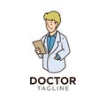 Doctor mascot logo design template