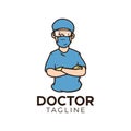 Doctor mascot logo design template