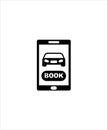 Online car booking icon,vector best flat car booking icon.