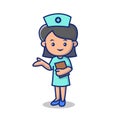 Minimalist Nurse mascot design template