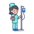 Minimalist Nurse mascot design template