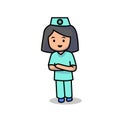 Minimalist Nurse mascot design template