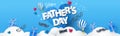 Happy Fathers Day greeting design for greeting card, banner, social media, promotion and sale Royalty Free Stock Photo