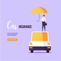 Car insurance, auto protection, automobile safety and insurance agent concept